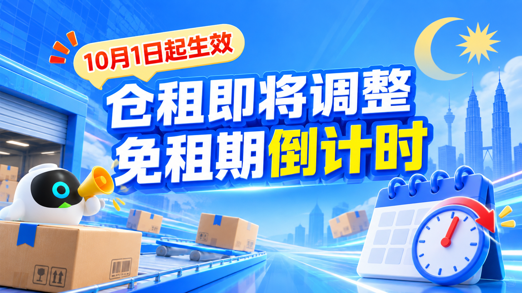 菜鸟集运马来西亚仓租调整：10月1日起免租期缩至60天